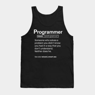 Funny Programmer Dictionary Entry Tank Top